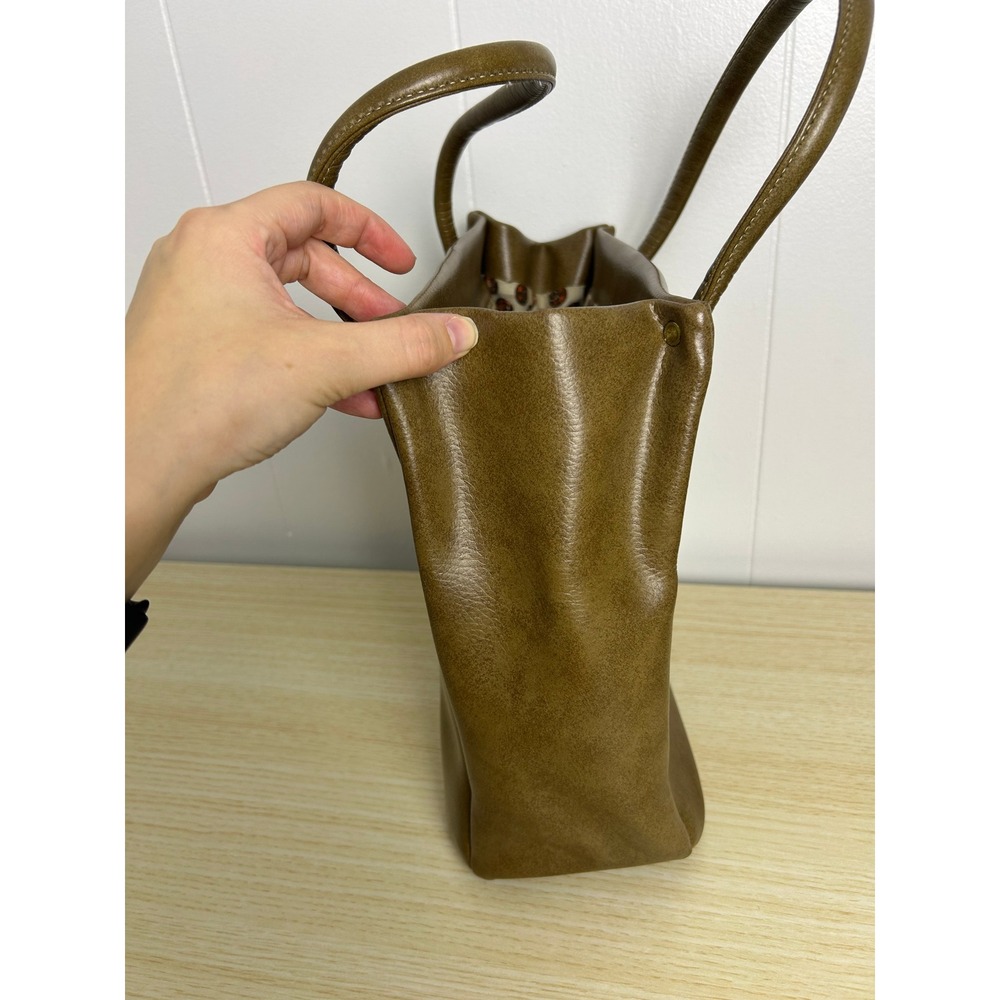 Dover Made in USA Brown Leather Tote Bag Purse mid century modern classic - Picture 5 of 9